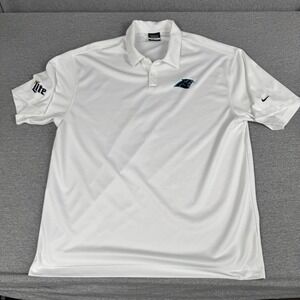 Carolina Panthers Mens XL NFL Football Nike Dri Fit Miller Lite Shirt White